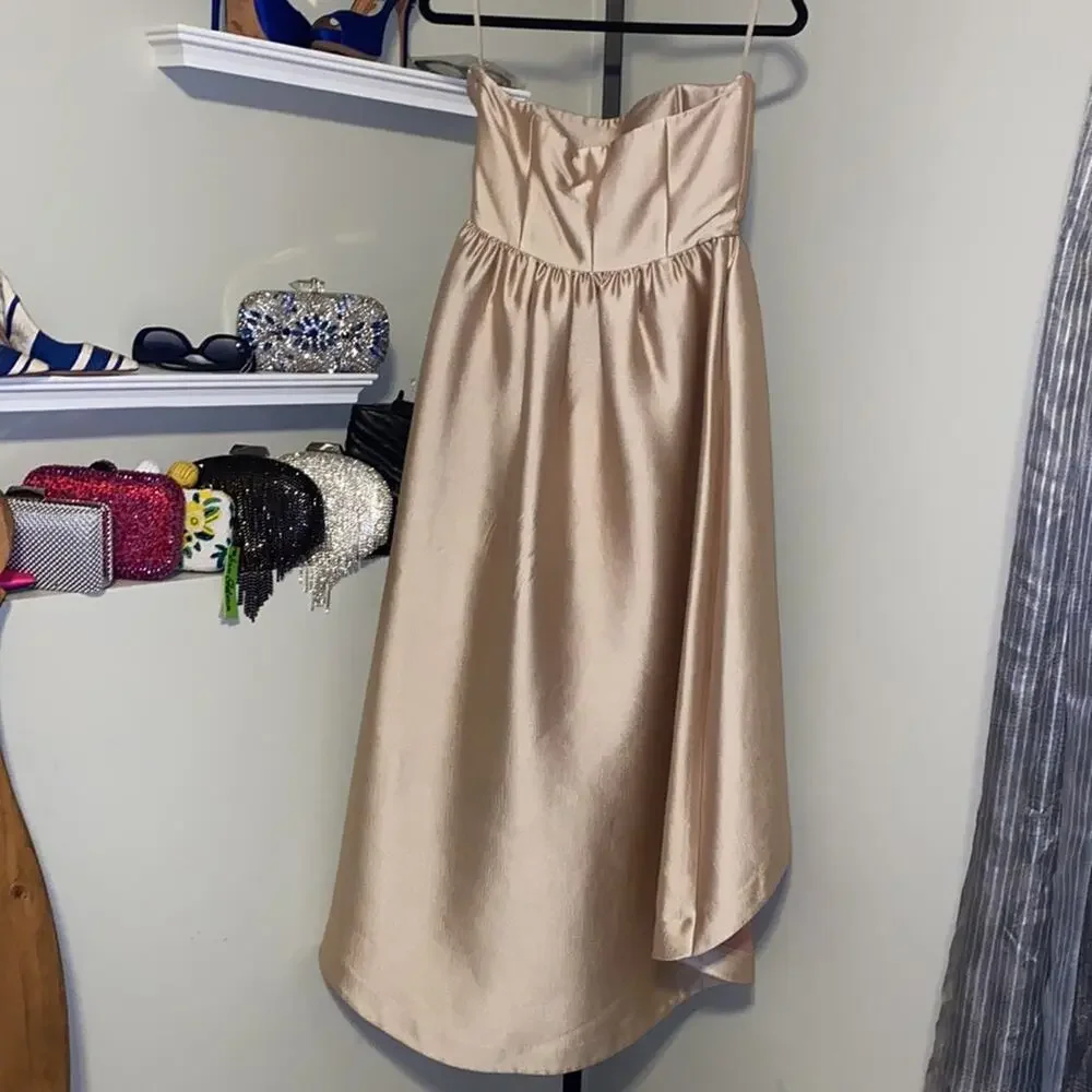 Co Strapless Satin High-Low Cocktail Dress - Picture 15 of 15